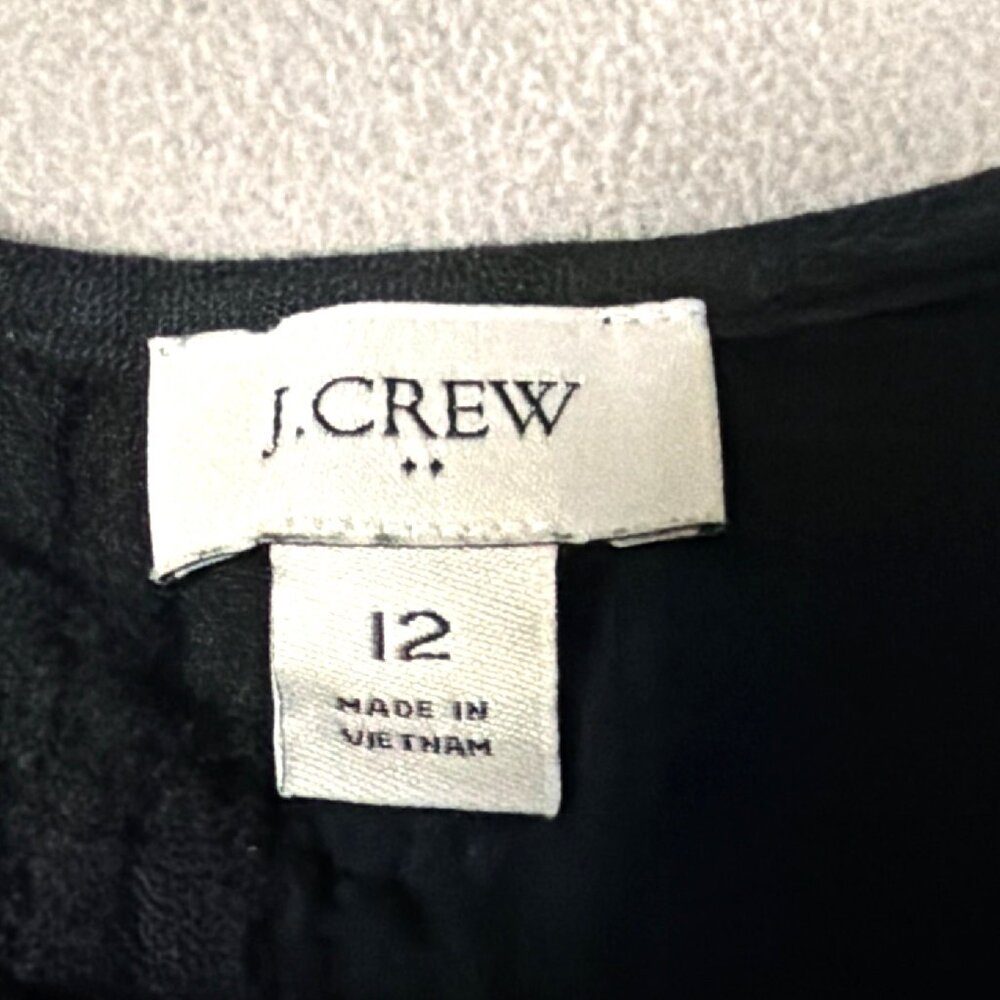 J.Crew Black Sleeveless Tiered Midi Dress With Waist Tie Size 12 - Picture 3 of 7